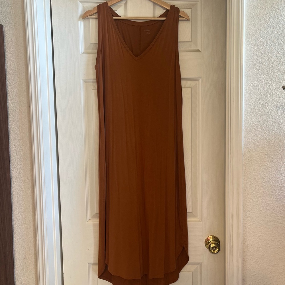 Burnt orange/ brown dress. Great condition. No tears, holes or stains.